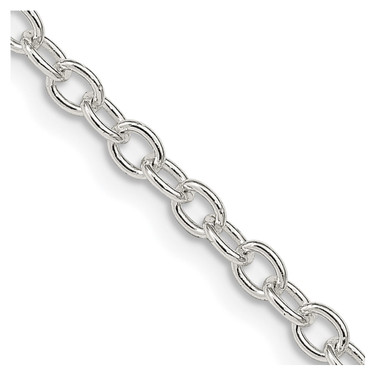 22" Sterling Silver 3.75mm Oval Cable Chain Necklace