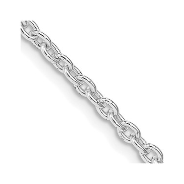 16" Sterling Silver Rhodium-plated 2.75mm Cable Chain Necklace