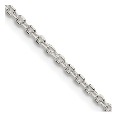 22" Sterling Silver 2.1mm Diamond-cut Forzantina Cable Chain Necklace