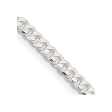 16" Sterling Silver 3.15mm Flat Curb Chain Necklace