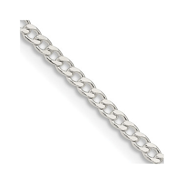 Sterling Silver 2.3mm Beveled Curb Chain QFB060-20