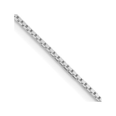 Sterling Silver Rhodium-plated .6mm Mirror Box Chain w/4in ext.