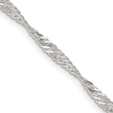 16" Sterling Silver 3mm Singapore Chain Necklace