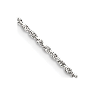 26" Sterling Silver 1.5mm Diamond-cut Rope Chain Necklace