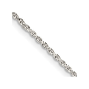 20" Sterling Silver 1.5mm Solid Rope Chain Necklace