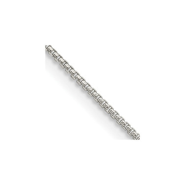 22" Sterling Silver 1mm Round Box Chain Necklace w/4in ext.