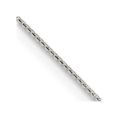 16" Sterling Silver 1.1mm Diamond-cut Round Box Chain Necklace