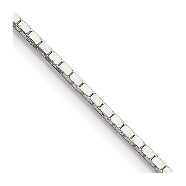 18" Sterling Silver 1mm Mirror Box Chain Necklace w/2in ext.