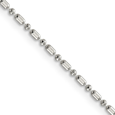 Sterling Silver 1.5mm Fancy Beaded Chain QK30-18