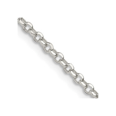 16" Sterling Silver 2mm Diamond-cut Cable Chain Necklace
