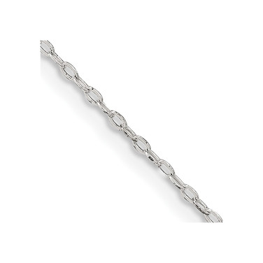 26" Sterling Silver 1.4mm Beveled Oval Cable Chain Necklace