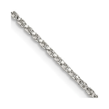 18" Sterling Silver 1.25mm Twisted Box Chain Necklace