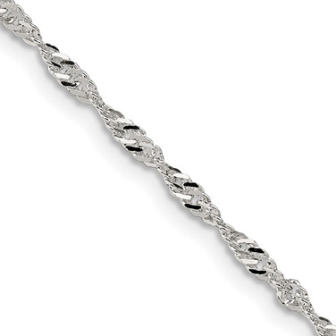 14" Sterling Silver 2mm Singapore Chain Necklace