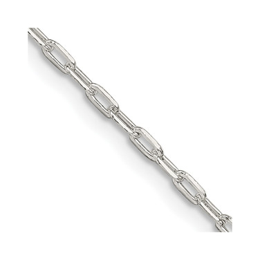 18" Sterling Silver 1.75mm Elongated Open Link Chain Necklace