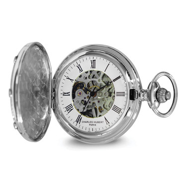 Charles-Hubert 47mm Mens Two-Tone Roman Numerals Full Hunter Mechanical Pocket Watch