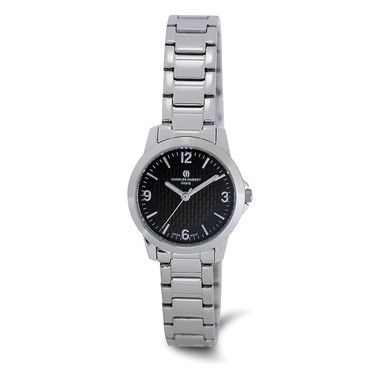 Charles-Hubert 28mm Womens Black Dial Stainless Steel Quartz Watch