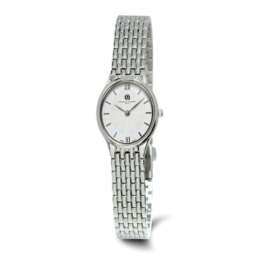 Charles-Hubert 22mm Womens White Dial Oval Stainless Steel Quartz Watch