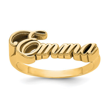 Personalizable Customizable Name Plate Ring 10K Gold Select Color