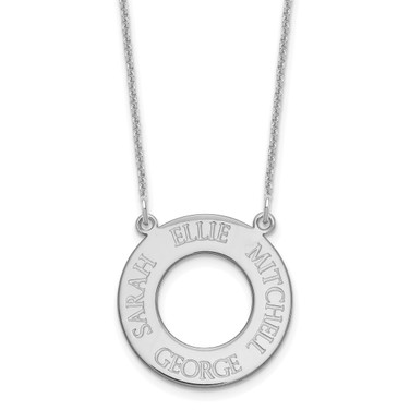 Personalized Custom 1 to 4 Names Open Circle Necklace on 18" Cable Chain