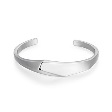 6.75" Sterling Silver "Peak" Polished Geometric Cuff Bracelet by ELLE