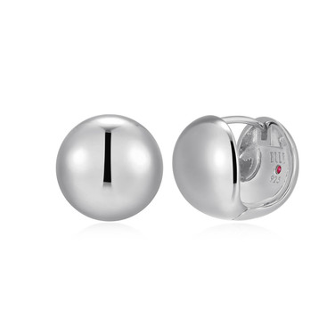 Sterling Silver Dome Stud Earrings by ELLE