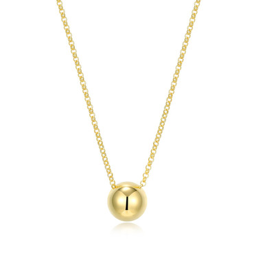 16"+3" Yellow Gold-Plated Sterling Silver Ball Necklace by ELLE