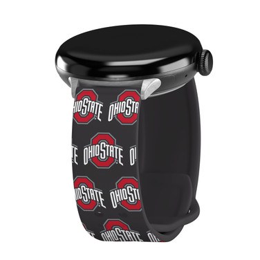 Ohio State Buckeyes HD Watch Band Compatible with Google Pixel Watch Long Gray Repeating