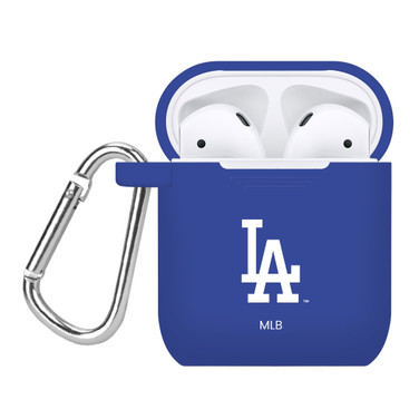 Game Time Los Angeles Dodgers Silicone Case Cover Compatible with Apple AirPods Generation 1 & 2 Battery Case (Blue)