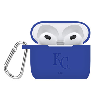 Game Time Kansas City Royals Engraved Silicone Case Cover Compatible with Apple AirPods Generation 3 (Blue)