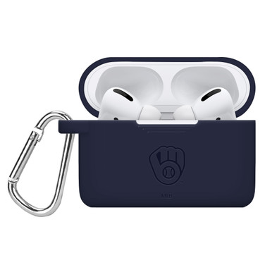 Game Time Milwaukee Brewers Silicone Engraved Case Cover Compatible with Apple AirPods Pro (Navy)