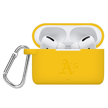 Game Time Oakland Athletics Silicone Engraved Case Cover Compatible with Apple AirPods Pro (Yellow)