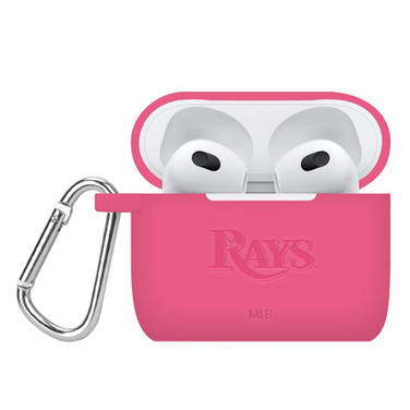 Game Time Tampa Bay Rays Engraved Silicone Case Cover Compatible with Apple AirPods Generation 3 (Pink)