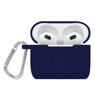 Game Time St. Louis Cardinals Engraved Silicone Case Cover Compatible with Apple AirPods Generation 3 (Navy)