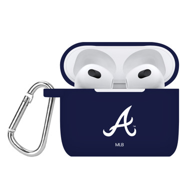 Game Time Atlanta Braves Silicone Case Cover Compatible with Apple AirPods Generation 3 Battery Case (Navy)