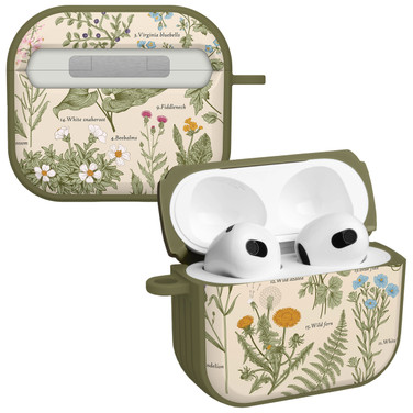 Everly Grey Botanical HDX Case Cover Compatible with Apple AirPods Gen 3 (Wildflowers)