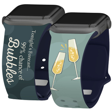 Wine, Beer, & Booze HD Watch Band Compatible with Apple Watch Champagne