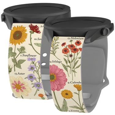 Everly Grey Botanical HD Watch Band Compatible with Samsung Galaxy Watch Autumn Flowers