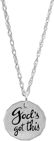 18" Sterling Silver Charm Necklace w/ Gods Got This Charm by Rembrandt