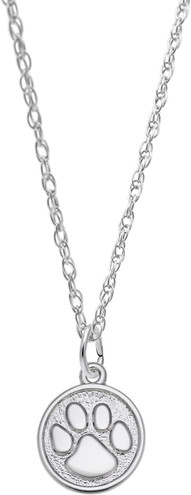 18" Sterling Silver Charm Necklace w/ Small Paw Print Charm by Rembrandt