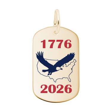 Painted USA 250 – 1776-2026 Eagle Charm (Choose Metal) by Rembrandt