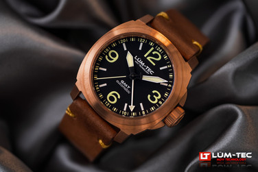 Copy of Lum-Tec M94 Bronze NO Date GMT Mens Automatic Watch 44mm Solid CuSn8 Bronze Case