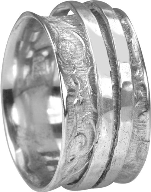 "DEVI" (MR895) - Silver Serenity Collection - MeditationRing (Spinner Ring)
