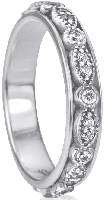 "DEVOTION" (MR4405) - Stackable Collection - with Cubic Zirconium - MeditationRing (Spinner Ring)