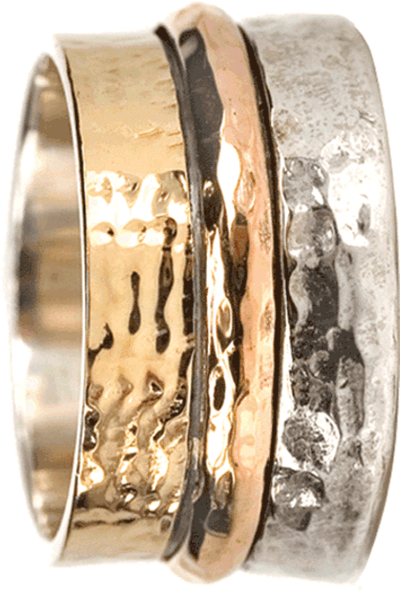 "JOURNEY" (MR521) - Gold and Silver Zen Collection - MeditationRing (Spinner Ring)