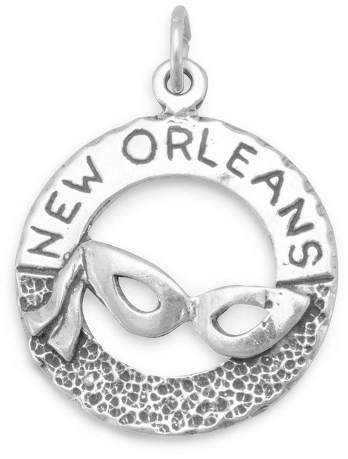 "New Orleans" and Mask Charm 925 Sterling Silver