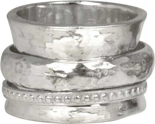 "PEACE" (MR702) - Silver Serenity Collection - MeditationRing (Spinner Ring)