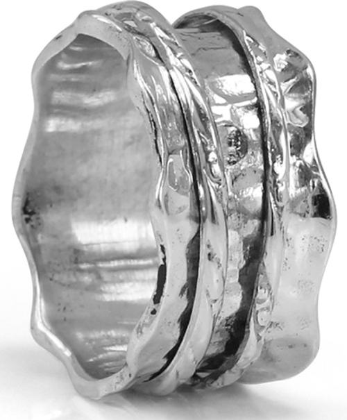"SEA" (MR537SIL) - Silver Serenity Collection - MeditationRing (Spinner Ring)