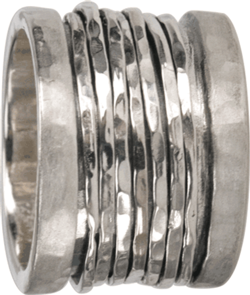 "SERENITY" (MR060) - Silver Serenity Collection - MeditationRing (Spinner Ring)