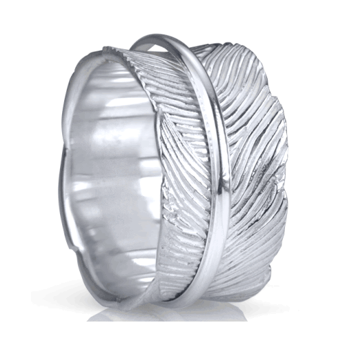 TERRA - Leaf Sterling Silver - MeditationRing (Spinner Ring)