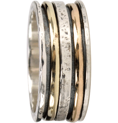 UNIVERSE - Gold and Silver Zen Collection - MeditationRing (Spinner Ring)